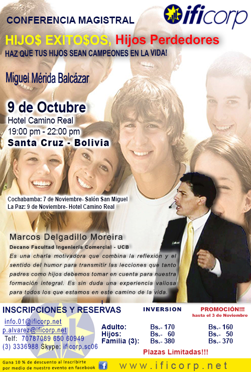 12-0917 Publicidad Conferencia Hijos Exitosos (SCZ 9 OCTUBRE)